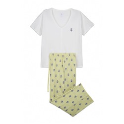 Pijama Capri algodón blanco