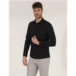 Siyah Slim Fit Oxford Gömlek
