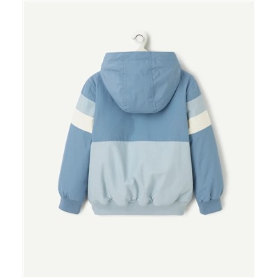 Blue hooded jacket with soft interior for boys