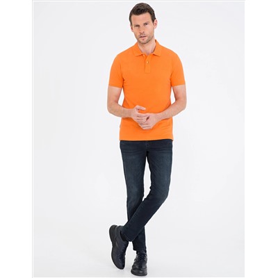 Turuncu Slim Fit Basic Tişört