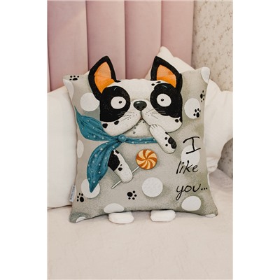 Наволочка декоративная Бульдог  45*45