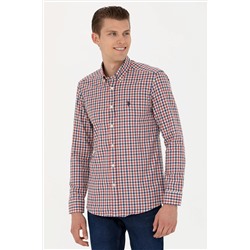 Erkek Bordo Uzun Kollu Gömlek