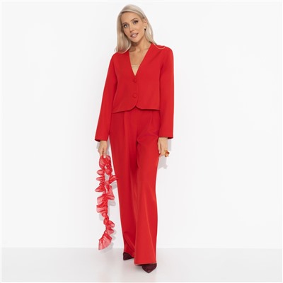 Брючный костюм со съемным воротником-воланом, Всегда вовремя, всегда стильно (2 в 1 с воротником)