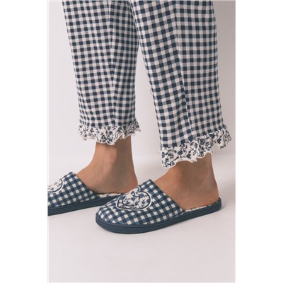 Pijama camisero largo 100% algodón vichy