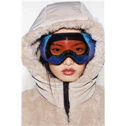 SHORT FAUX FUR HOODED COAT RECCO® TECHNOLOGY SKI COLLECTION, CHARACTERISTICS