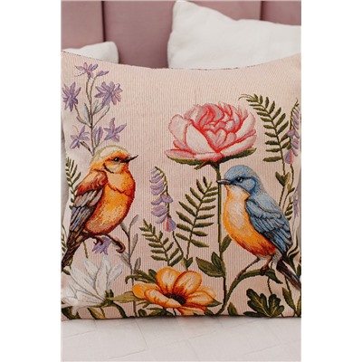 Наволочка декоративная 38х38 Птицы