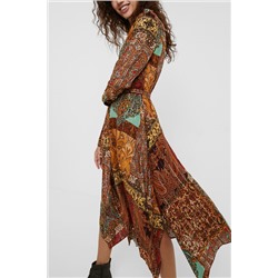 Vestido camisero estampado metalizado