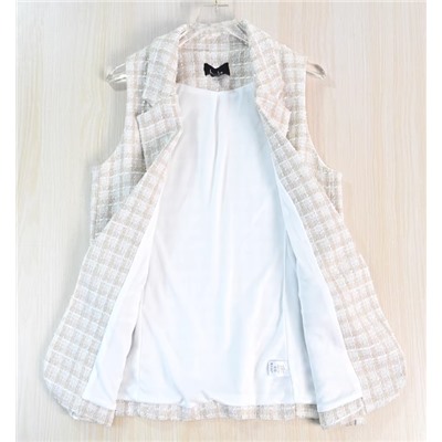 Женский текстурированный клетчатый жилет