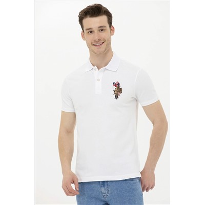 Erkek Beyaz Basic Polo Yaka Tişört