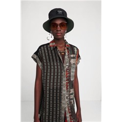 Camisa manga corta cenefa africana