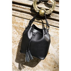 Bolso saco de piel Jila Negro