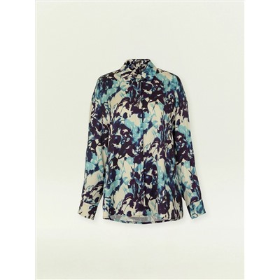 Рубашка с абстрактным принтом из 100% вискозы, B3245/graphica