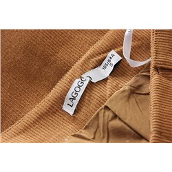 Женская вельветовая юбка А-силуэта с завышенной линией талии LAGOG*O-Китайский дизайнерский бренд, высокое качество исполнения!