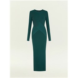 Трикотажное платье макси с драпировкой, PL1477/terrifild