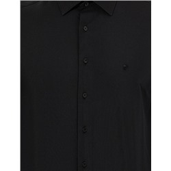 Siyah Regular Fit Uzun Kollu Klasik Gömlek