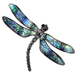 Брошь Стрекоза (гелиотис; покрытие черный родий) 10см, Есть комплект