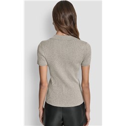 POLO RIB SWEATER WITH LUREX