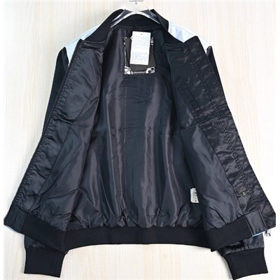 Мужская модная куртка  глянцевая, с цветными блоками, с принтом пейзажа