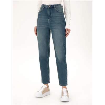 Açık Mavi Mom High Waist Fit Jean Pantolon