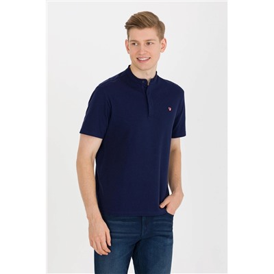 Erkek Lacivert Hakim Yaka Tişört