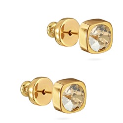 Пусеты Теннис (кристаллы SW шампань 4мм; покрытие золото), Есть комплект