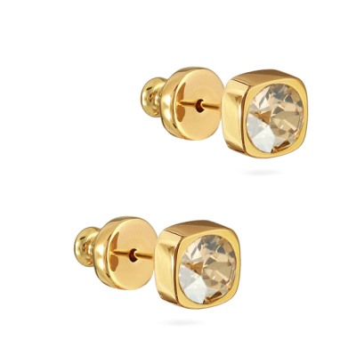 Пусеты Теннис (кристаллы SW шампань 4мм; покрытие золото), Есть комплект