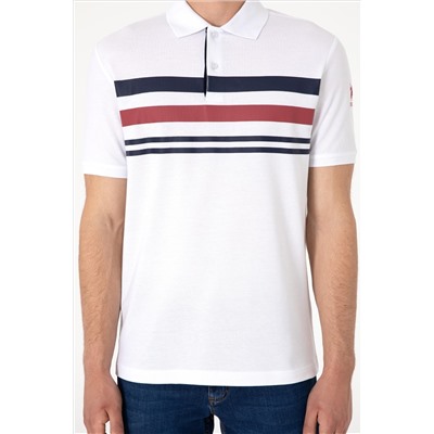 Erkek Regular Fit Polo Yaka Beyaz Tişört