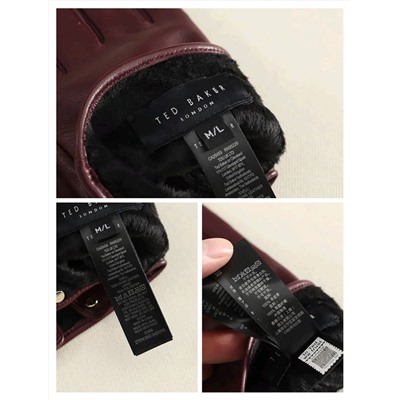 Женские утеплённые кожаные перчатки  Te*d Bake*r