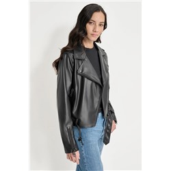 FAUX LEATHER MOTO JACKET