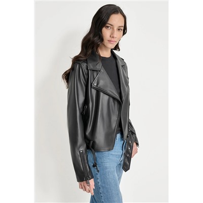 FAUX LEATHER MOTO JACKET