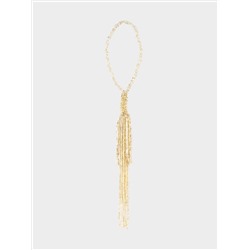 Игрушка елочная, 17 см, бисер, шампань, Кисточка, New year