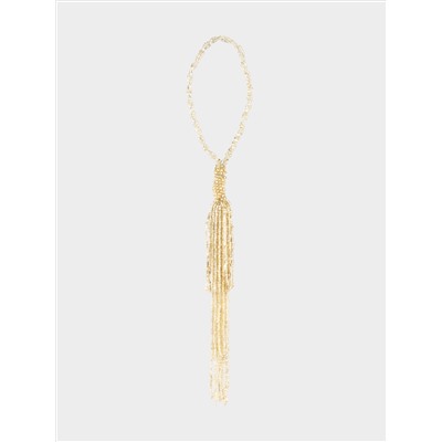 Игрушка елочная, 17 см, бисер, шампань, Кисточка, New year