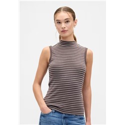 Modern Ribbed Mockneck Tank Top