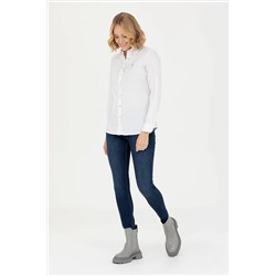 Kadın Beyaz Uzun Kollu Basic Gömlek