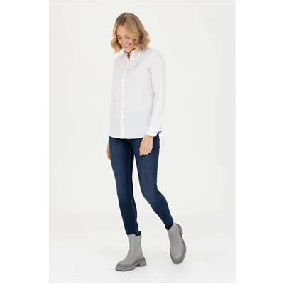 Kadın Beyaz Uzun Kollu Basic Gömlek