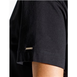 Нарядная футболка с принтом пайетками из премиального хлопка с эластаном