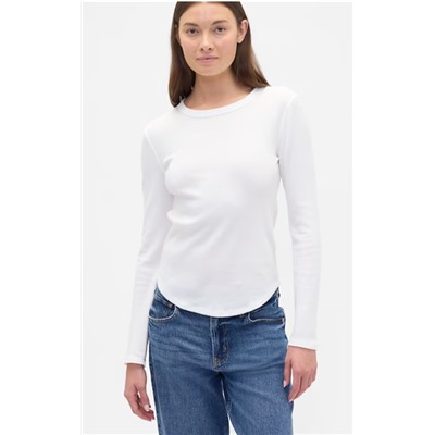 Waffle-Knit Crewneck T-Shirt