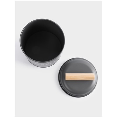 Банка для сыпучих продуктов, 1 л, металл/дерево, графитовая, Local