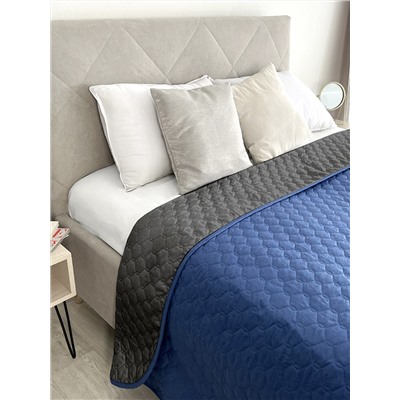 Покрывало микрофибра ПМ-110 графит/синий