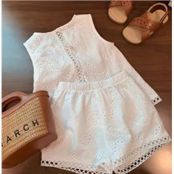 Хлопковый летний костюм для девочек