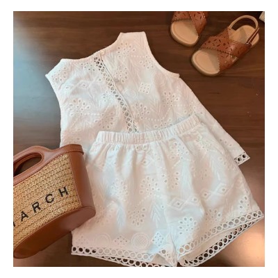 Хлопковый летний костюм для девочек