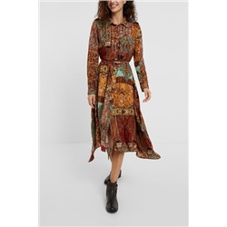 Vestido camisero estampado metalizado