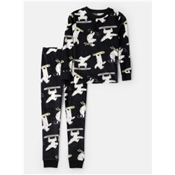 Carter's   Boys Polar Bear Print DreamPlush Long-Sleeve Snug Fit 2-Piece Pajamas - Black