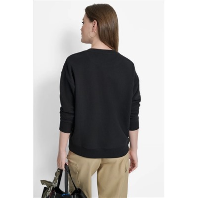 STACKED BASKETWEAVE LOGO SWEATSHIRT