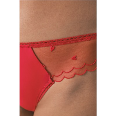 Tanga ancha tul rojo bordada