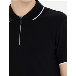 Siyah Slim Fit Polo Yaka Tişört