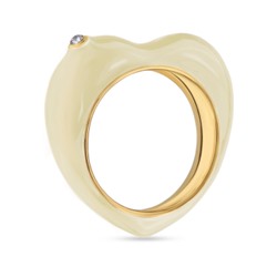 Кольцо Сердцебиение (эмаль сливочное масло; покрытие золото), Есть комплект