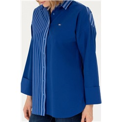 Kadın Saks Uzun Kollu Gömlek