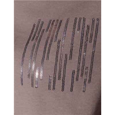 Нарядная футболка с блестящим принтом пайетками