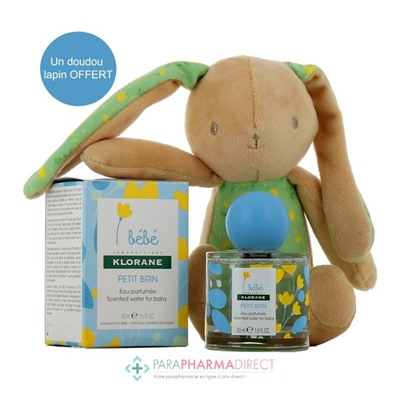 Klorane Bébé Coffret Ma Premère Eau Parfumée Petit Brin 50ml + Doudou Lapin Offert